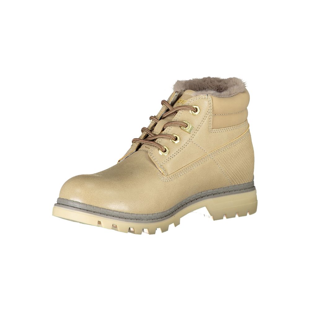 Carrera Women's Polyester & Polyethylene Lace-Up Boots - Beige