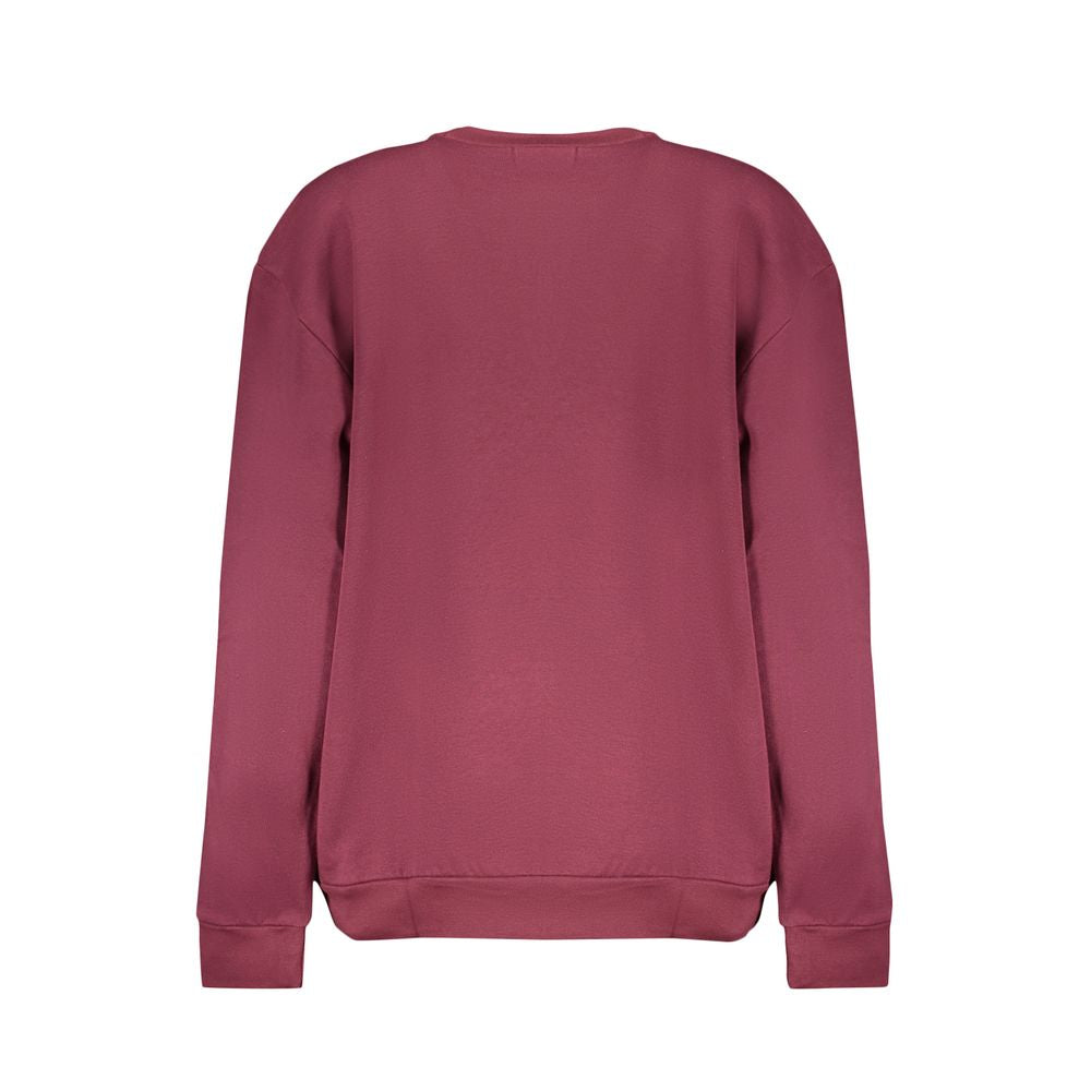 Sweatshirt by Cavalli Class for women in cotton purple & print features an enviable silhouette, showcasing a premium and refined crew neckline for a truly enviable finish.