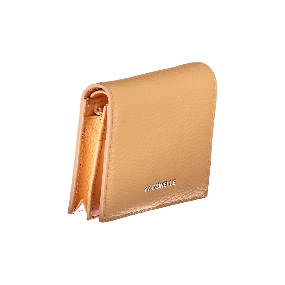 Wallet by Coccinelle for women in leather orange & signature presents a architectural silhouette from the Leather Wallet collection, showcasing architectural coin-purse for a architectural finish.