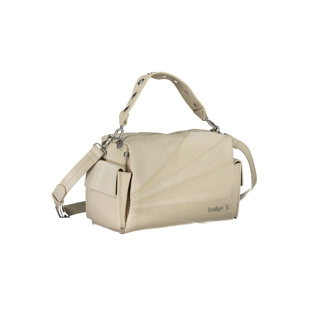 Desigual Beige M Patchwork Textures Handbag