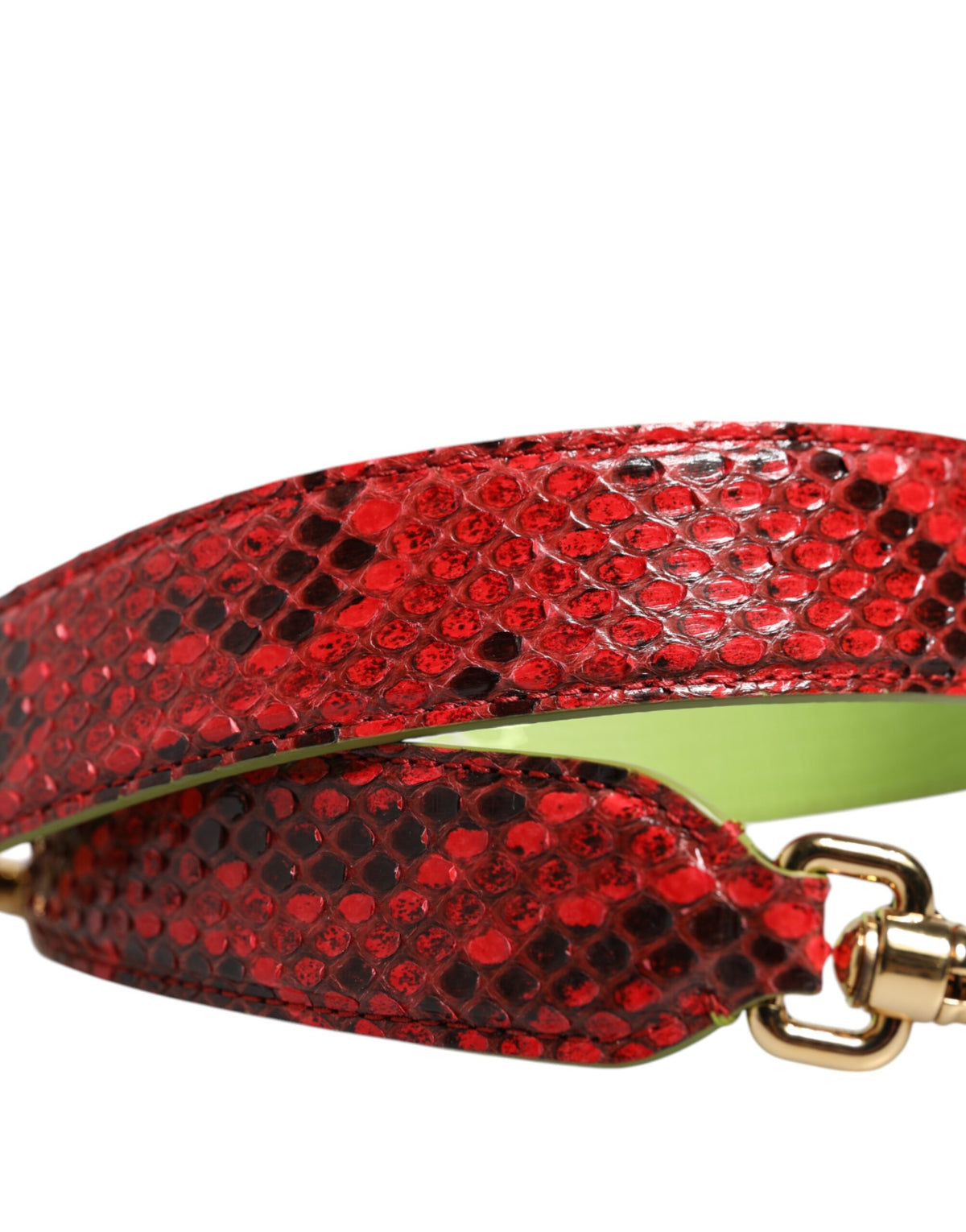 Dolce & Gabbana Calf Python Leather Shoulder Strap - Gold Green Red