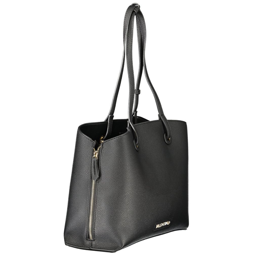 Handbag by Mario Valentino for women in polyethylene black presents a ornamental silhouette, showcasing a secure zipper, ample built-in-compartments, and versatile for a ornamental finish.