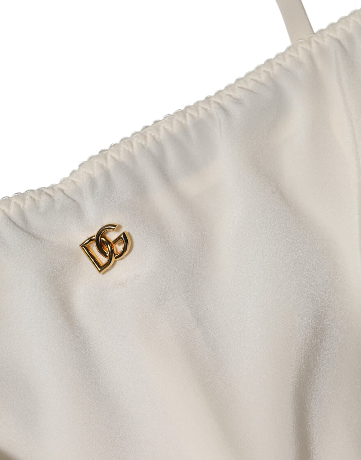 Dolce & Gabbana Women's Slip Cotton Silk Nylon & Lace Dress - Ivory White