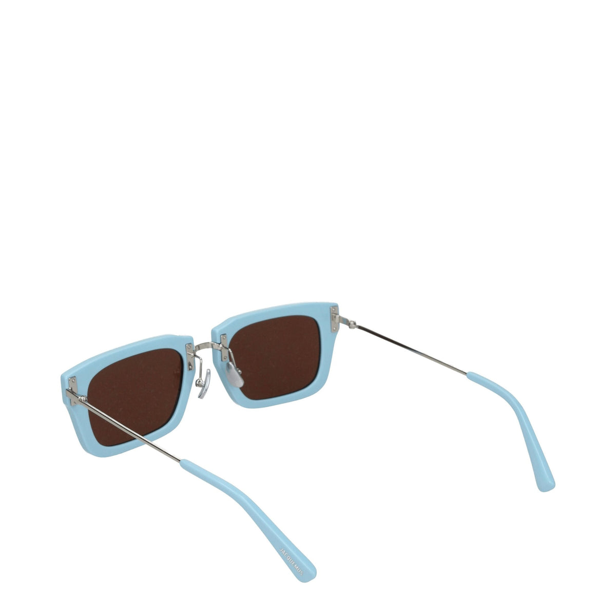 Jacquemus Square Steel & Acetate Sunglasses - Light Blue Silver