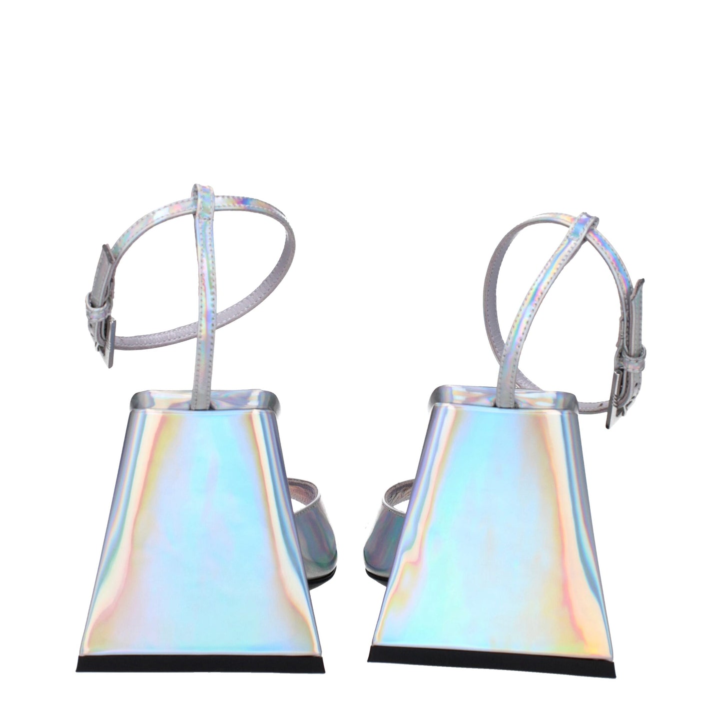 The Attico Gray Leather Sandal