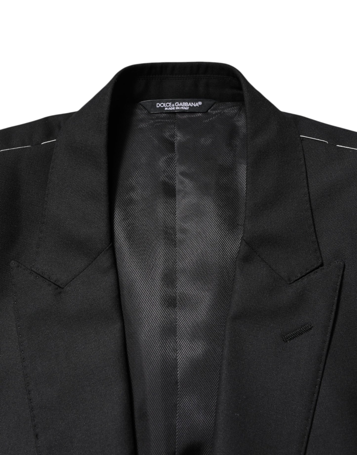 Dolce & Gabbana Black Wool Single Breasted Jacket Blazer