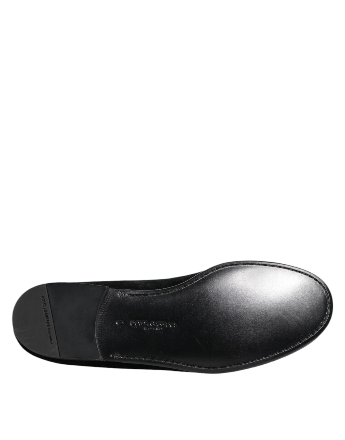 Dolce & Gabbana Men's Leather & Velvet Loafer Shoes - Black Jacquard