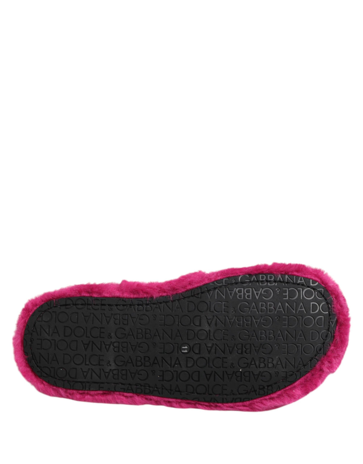 Dolce & Gabbana Men's Acrylic Polyester Rubber & Faux Fur Flat Slider Sandals - Pink