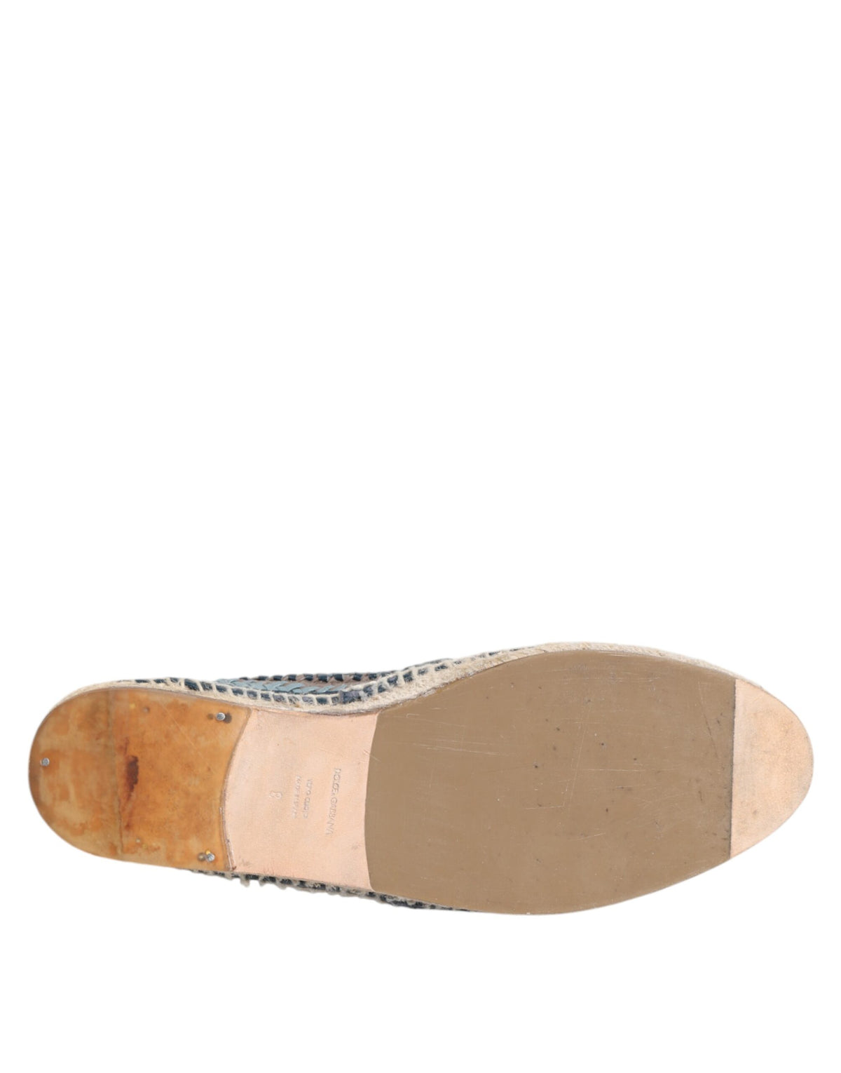 Dolce & Gabbana Men's Buffalo Leather Espadrille Espadrilles Shoes - Blue Gray