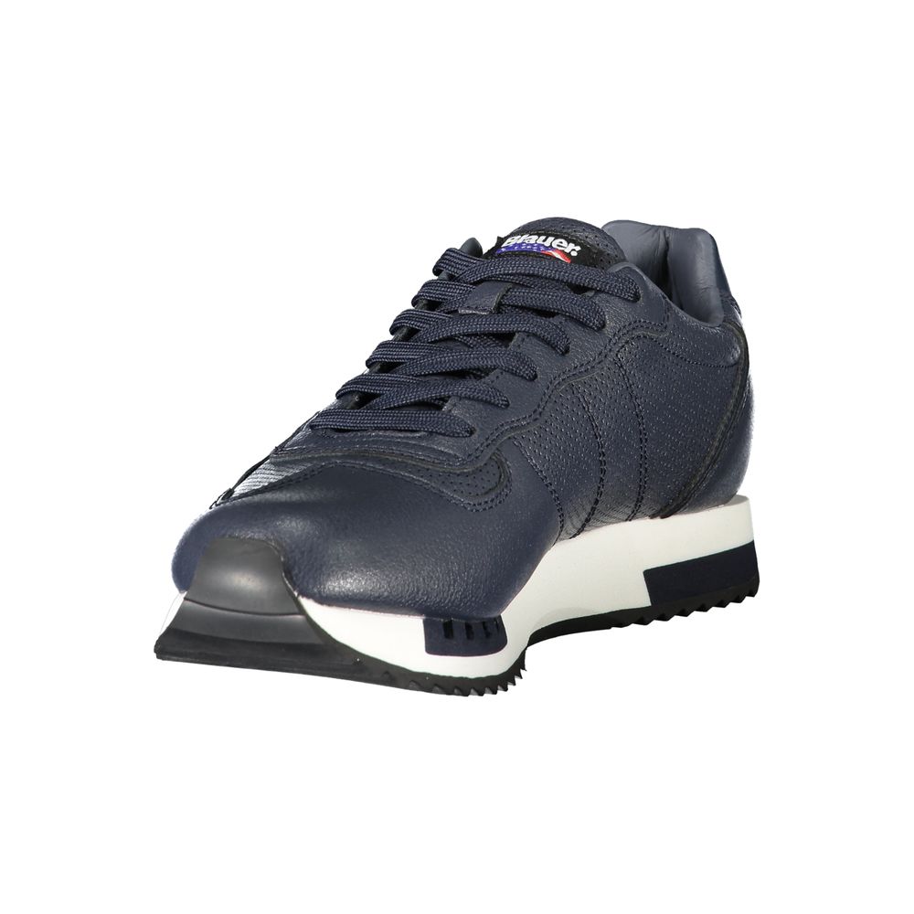 Blauer Men's Athletic Polyester Polyethylene Leather Sneakers - Blue Print