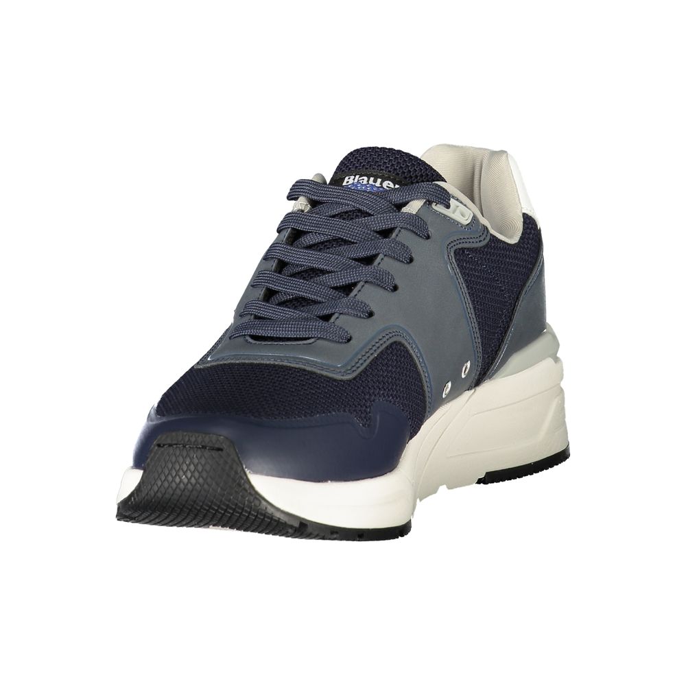 Sneakers by Blauer for men in polyester & polyethylene blue presents a sumptuous silhouette as Men's Fashion Polyester & Polyethylene Sneakers, expertly defined by a sumptuous fashion style for a sumptuous, high-fashion look.