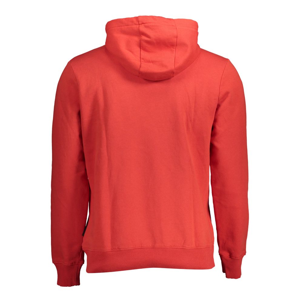 Napapijri Men's Organic Cotton Hooded Sweatshirt Sweater - Red