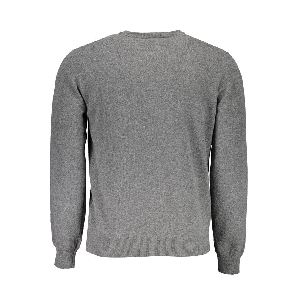 Harmont & Blaine Men's Round Neck Wool Sweater - Gray