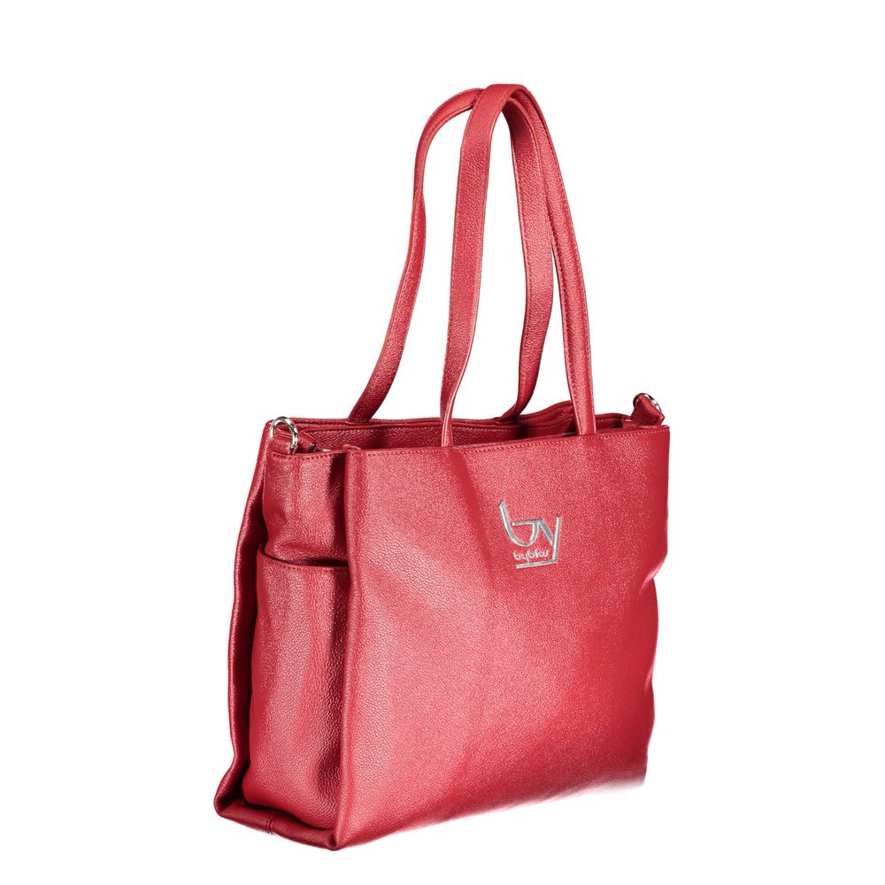 BYBLOS Polyethylene Faux Leather Shopper Convertible Handbag - Red