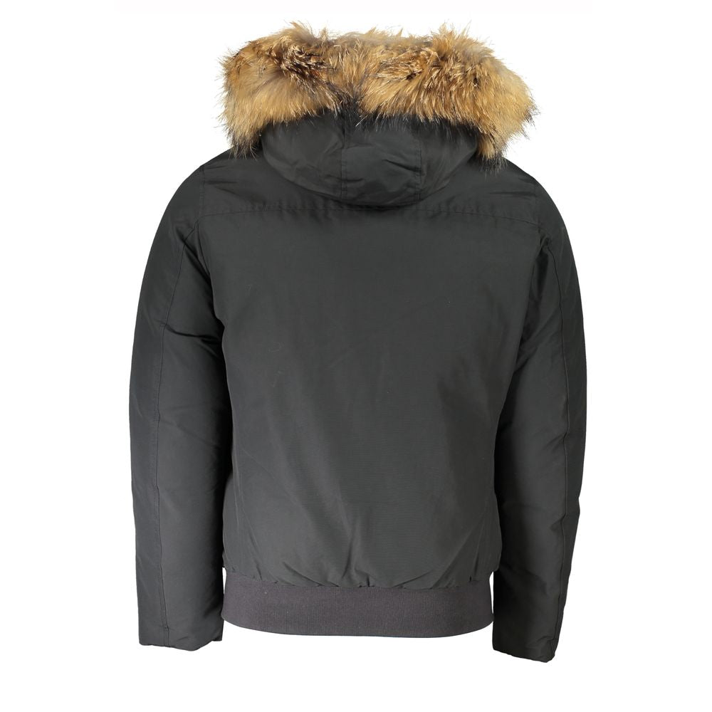Woolrich Men's Cotton & Fur Hooded Jacket - Gray