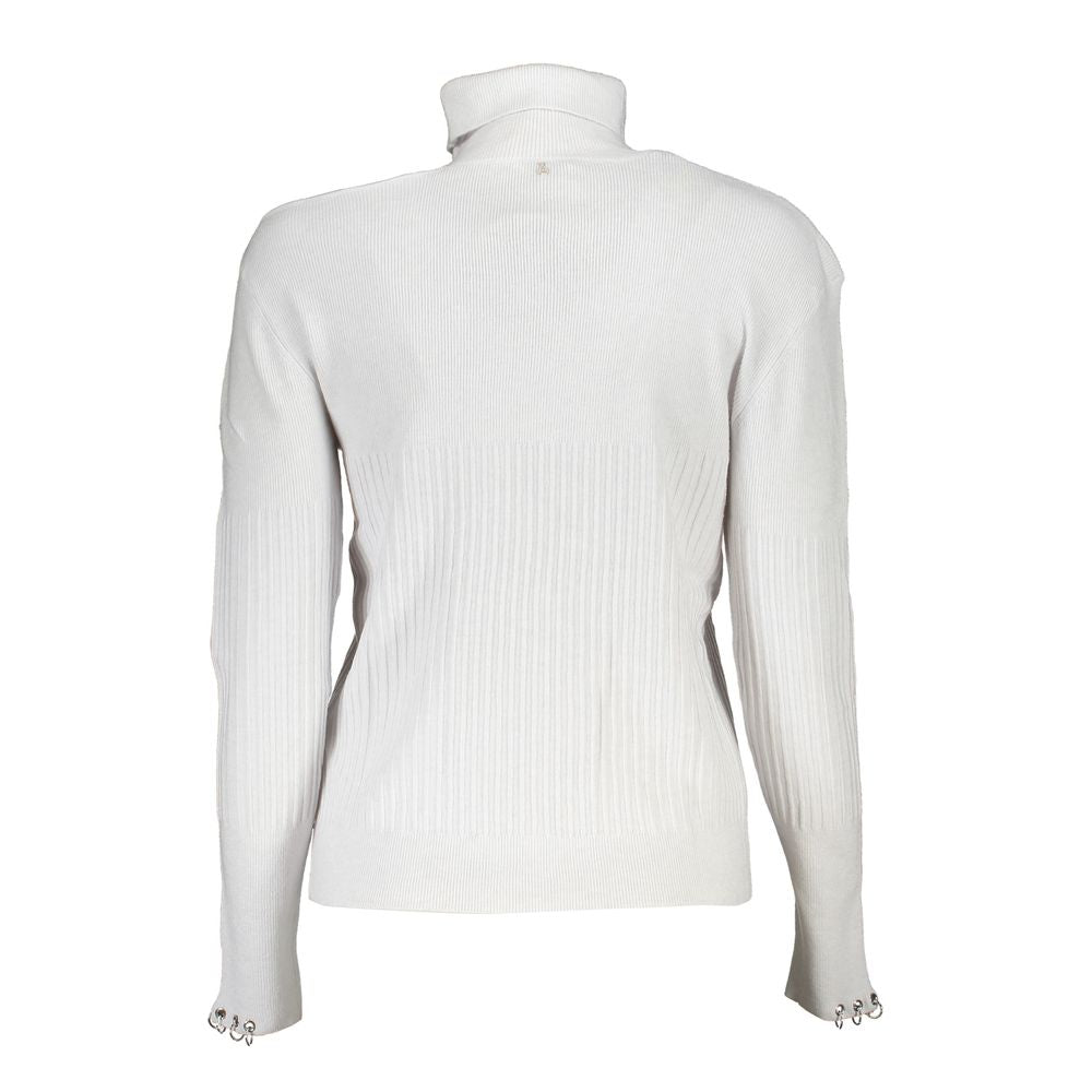 Sweater by Patrizia Pepe for women in cotton gray features an tactile silhouette, showcasing a sophisticated and tactile for a refined finish.