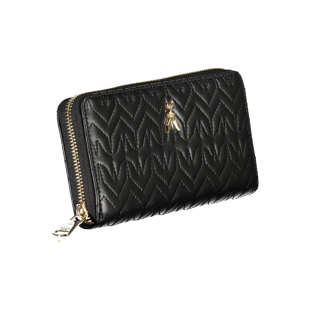Wallet by Patrizia Pepe for women in polyethylene black presents a architectural silhouette from the Polyethylene Wallet collection, showcasing architectural coin-purse for a architectural finish.