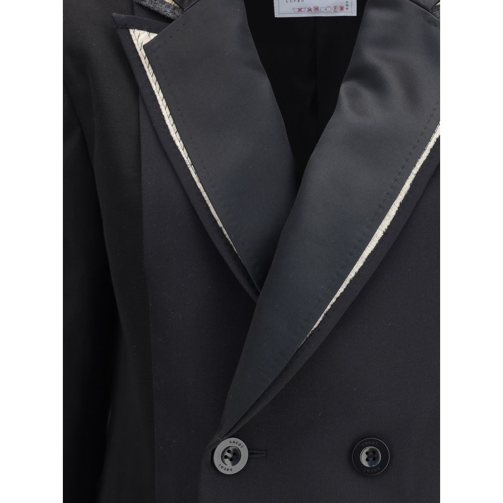 Sacai Double-breasted Blazer with double revers