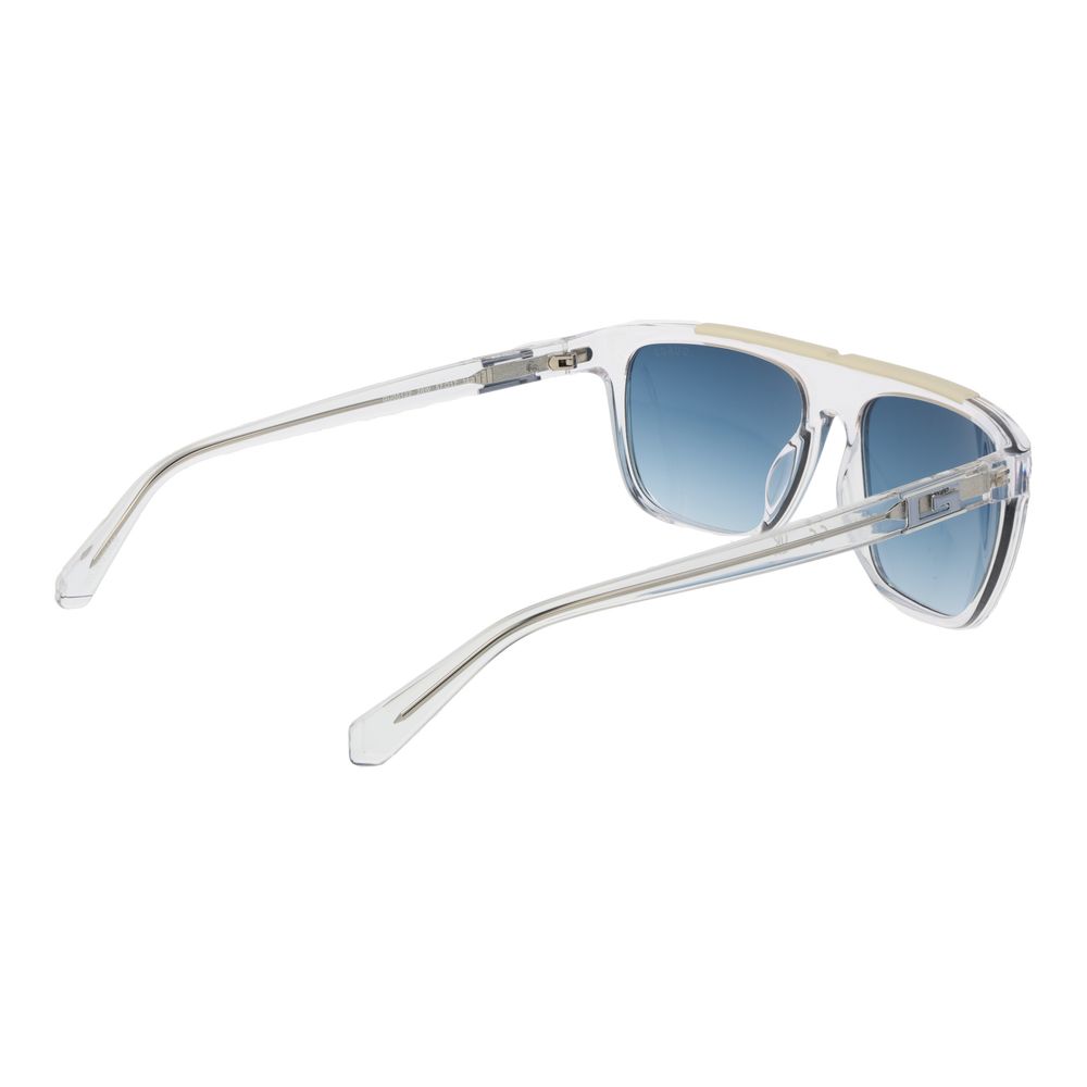 Guess Rectangle Gradient Medium-Tint Stainless Steel Sunglasses - Transparent