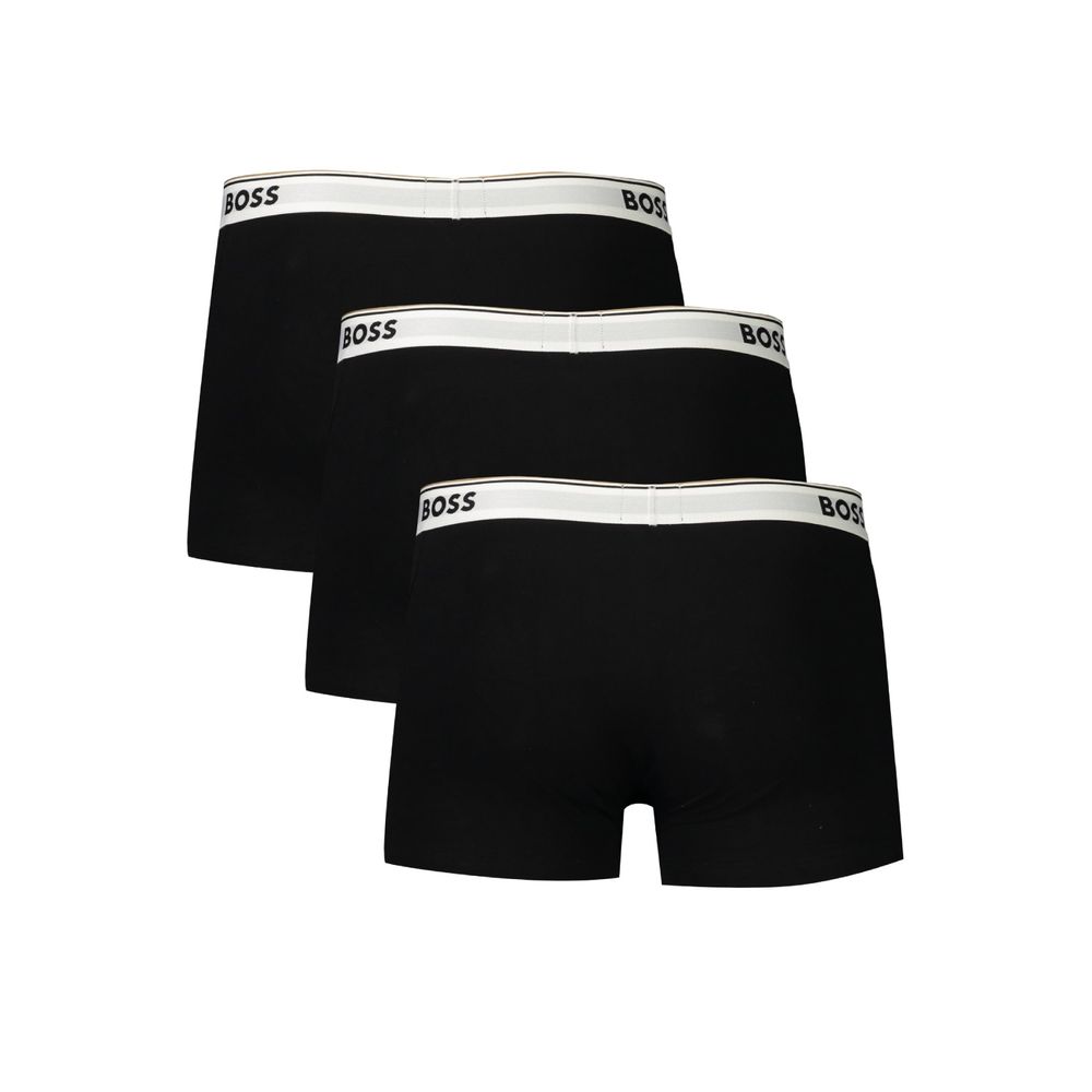 Underwear Boxer Shorts by Hugo Boss for men in stretch cotton black & signature presents a subtle silhouette as Men's Stretch Cotton Underwear Boxer Shorts, expertly tailored with a subtle fit for a premium look.