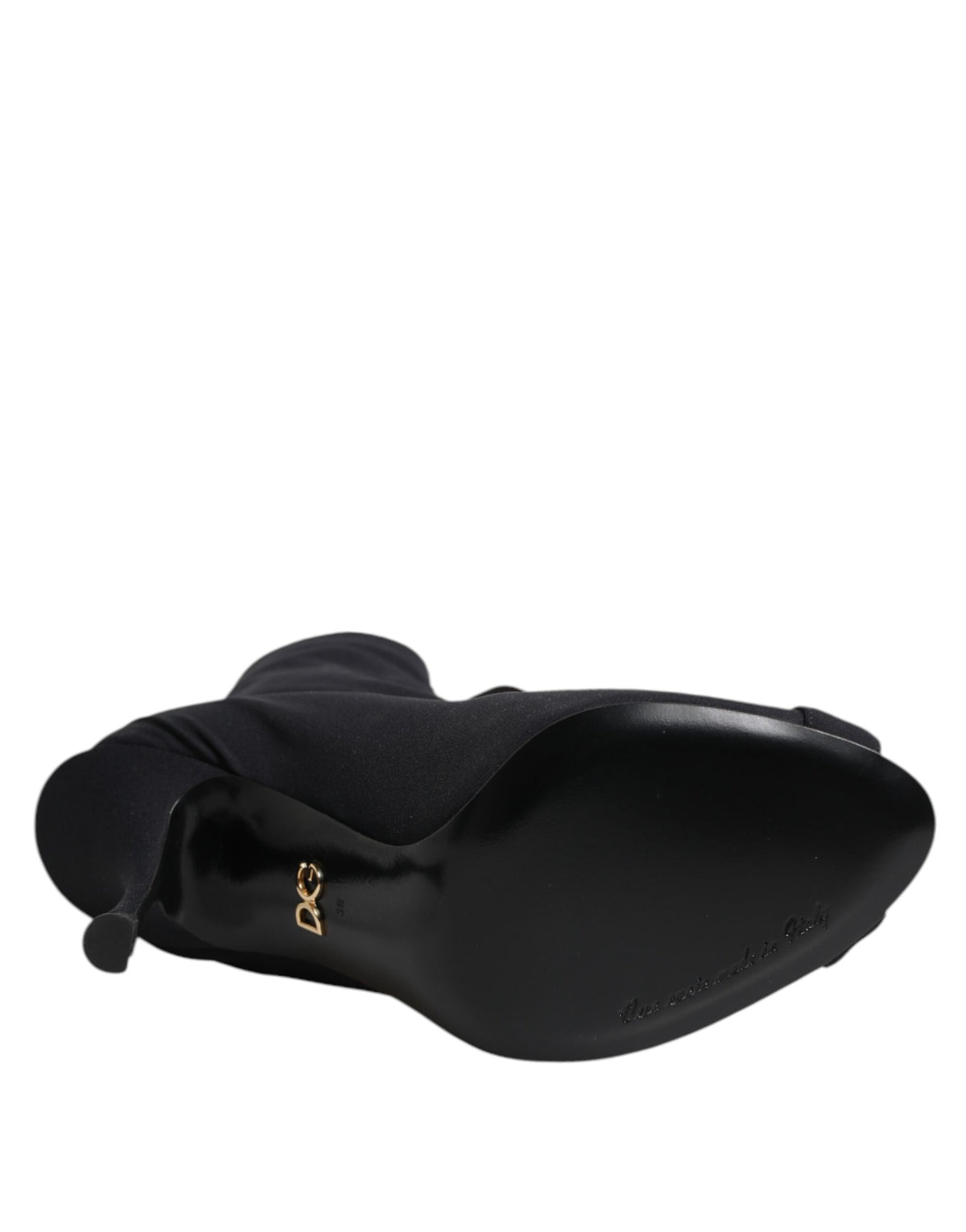 Dolce & Gabbana Women's Nylon Polyester Elastane & Leather Stiletto Lace-Up Ankle Boots - Black