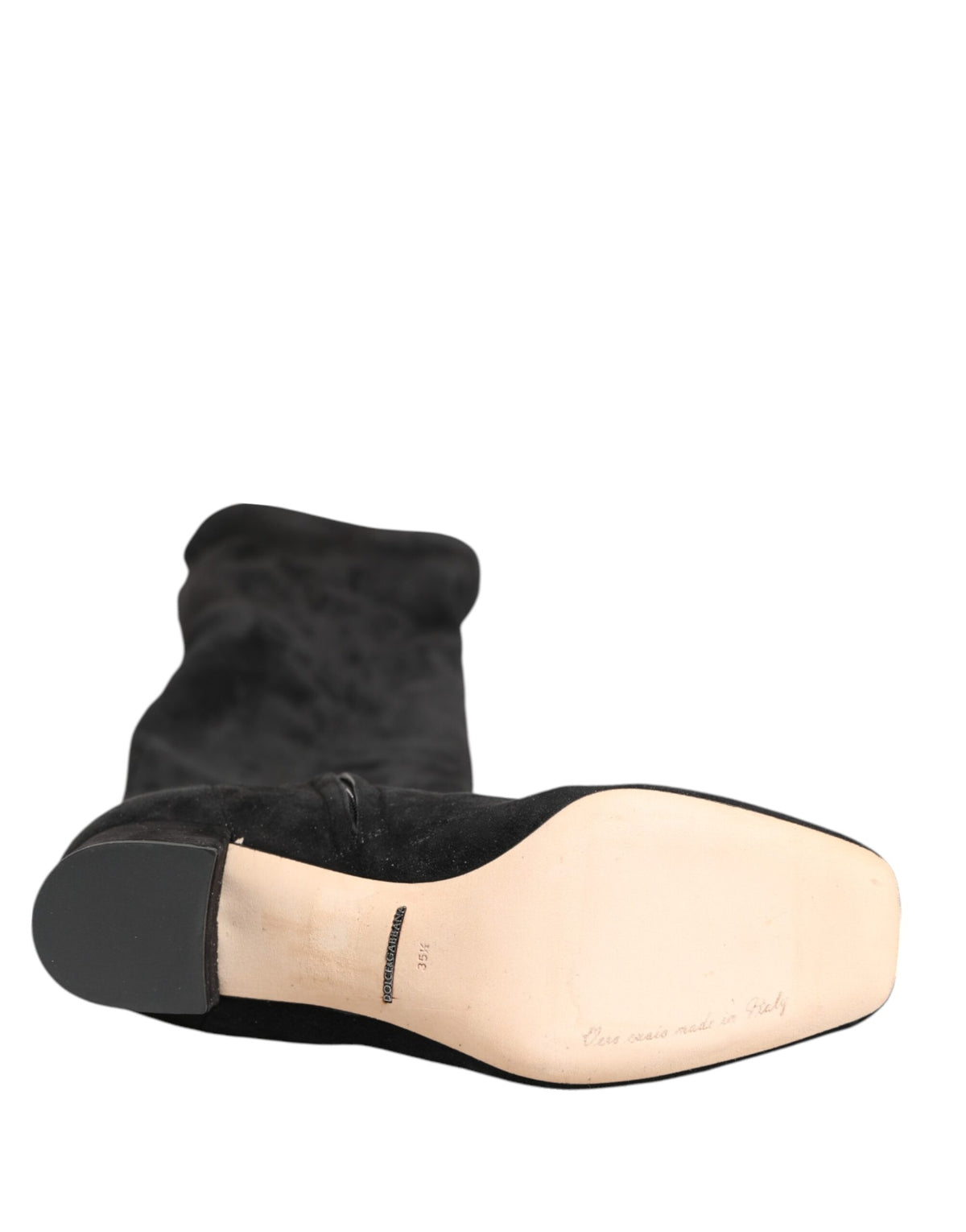 Dolce & Gabbana Women's Suede Lamb Leather High Knee-High Boots - Black