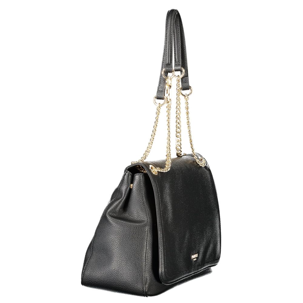 Shoulder Handbag by Twinset for women in polyethylene black features a ornamental silhouette, showcasing a secure snap, ample internal-pockets, and ornamental shoulder-strap & handle for a sophisticated look.