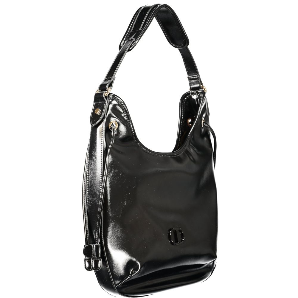 Drawstring Hobo Handbag by Twinset for women in polyethylene black features a refined silhouette, showcasing a secure zipper & drawstring, organized , and versatile handle for a refined finish.