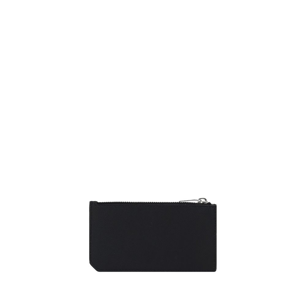 Cardholder Wallet by Saint Laurent for men in bos taurus calfskin leather black & monogram features a streamlined silhouette, showcasing the streamlined Bos Taurus Calfskin Leather Cardholder Wallet design with sophisticated card-organization coin-purse for a premium look.