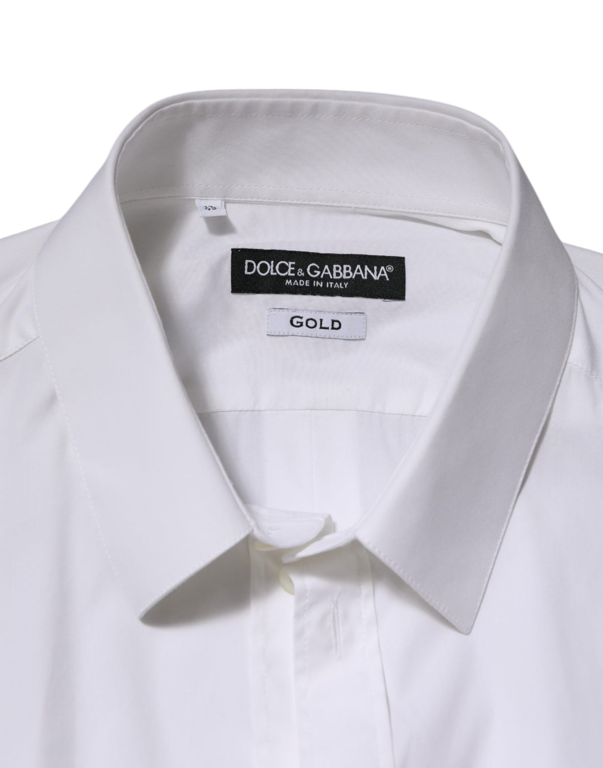 Dolce & Gabbana Men's Slim Long-Sleeve Stretch Cotton & Nylon Shirt - Gold White