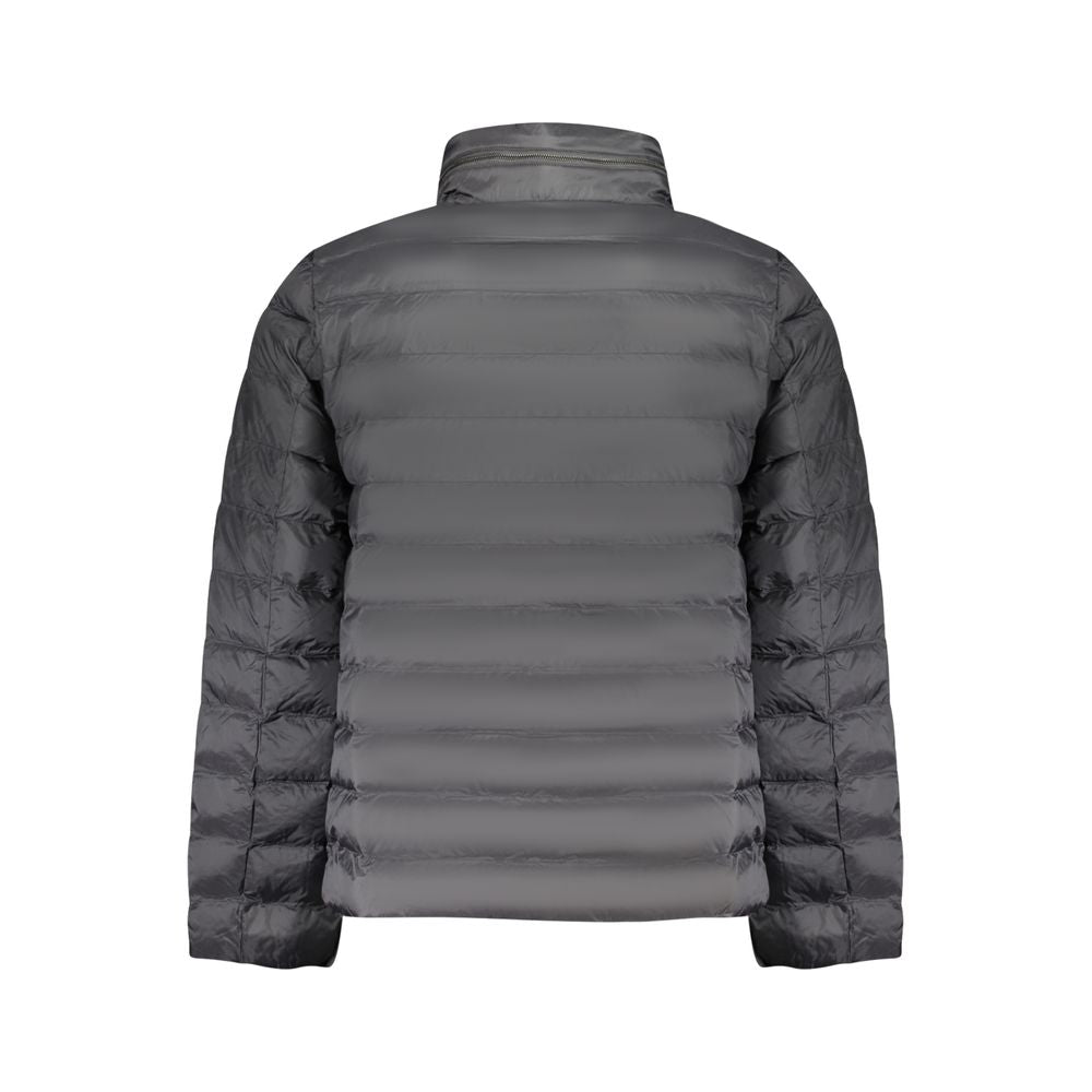 Hooded Overcoat by Calvin Klein for men in polyamide black & signature showcases a enveloping silhouette, detailed with distinctive pockets & hooded and a enveloping .