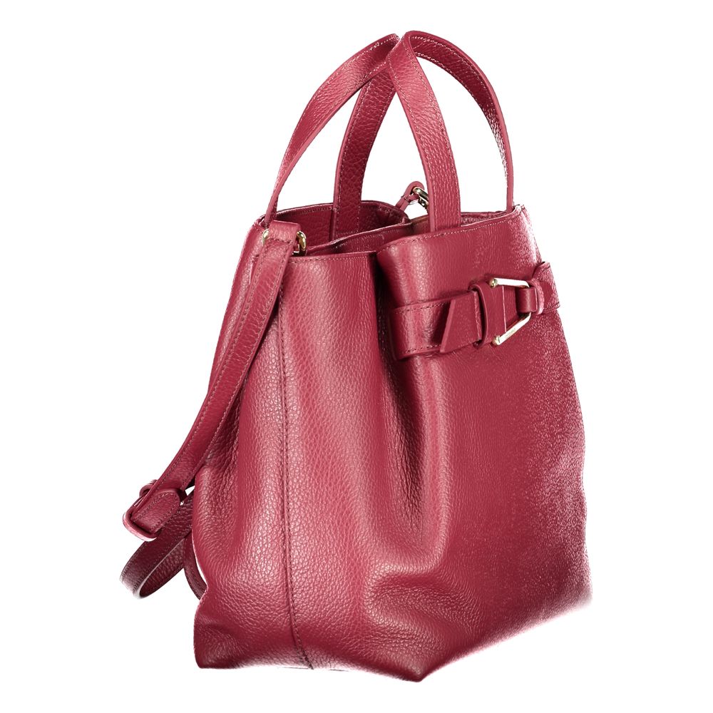 Coccinelle Malory Grained Leather Satchel Handbag - Gold Purple
