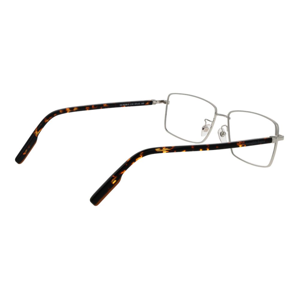 Ermenegildo Zegna Men's Rectangle Full-Rim Metal Eyeglasses Frames - Silver