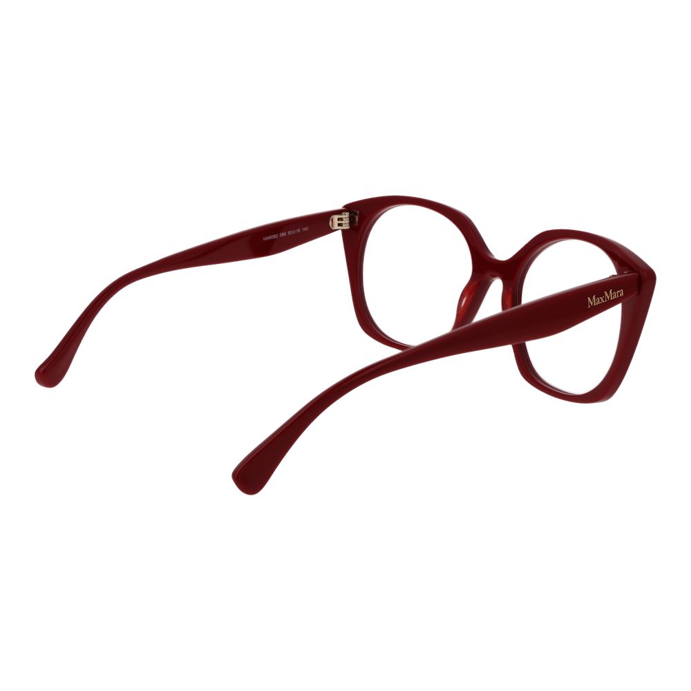 Eyeglasses Frames by Max Mara for women in plastic and red showcases an refined full-frame frame design featuring a sophisticated red coloured frame for an refined and refined aesthetic.