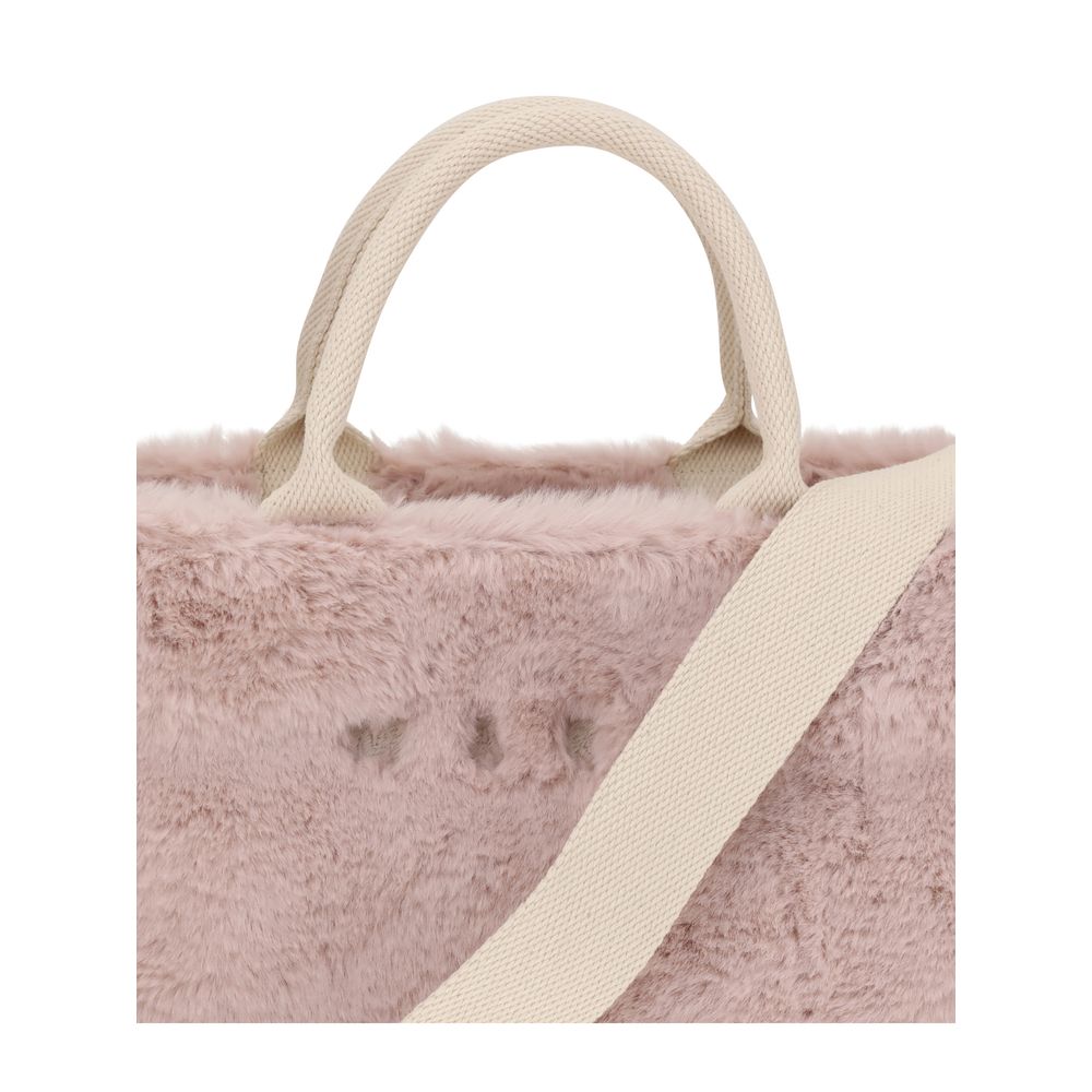 Marni Pink Faux Fur Small Basket Tote Bag