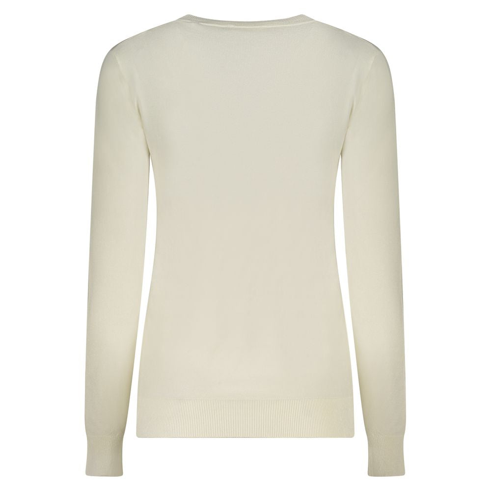 Sweater by Guess Jeans for women in stretch polyamide & viscose white showcases an masterful silhouette, artfully detailed with a masterful and for a sophisticated, premium finish.