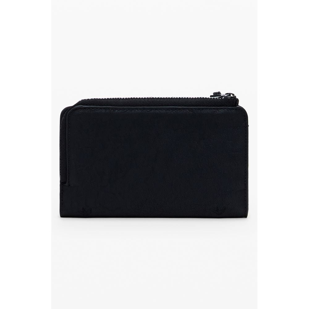 Cardholder Wallet by Desigual for women in faux leather black & patterned showcases a discerning silhouette, artfully capturing the essence of Faux Leather Cardholder Wallet with its functional card-organization zip-around.