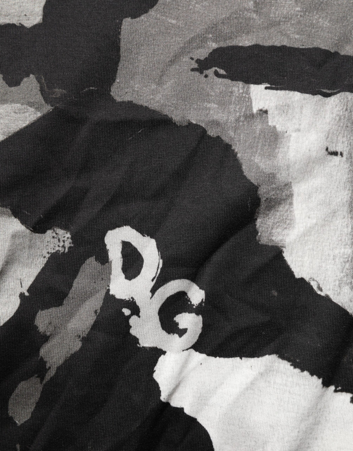 Dolce & Gabbana Men's Regular Fit Short-Sleeve Crew Neck Nylon Cotton T-Shirt - Multicolor Patterned Camouflage Print