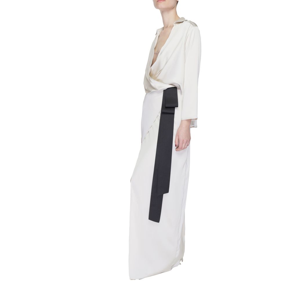 Sandro Ferrone Women's Gown Sun Polyester Long Dress - Beige