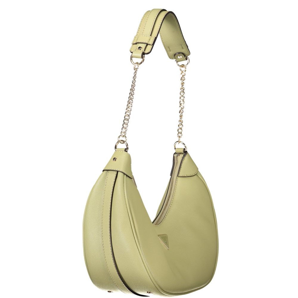 Shoulder Handbag by Guess Jeans for women in polyethylene green features an refined silhouette, showcasing a secure zipper, ample external-pockets & internal-pockets, and versatile shoulder-strap & handle for a sophisticated refined aesthetic.