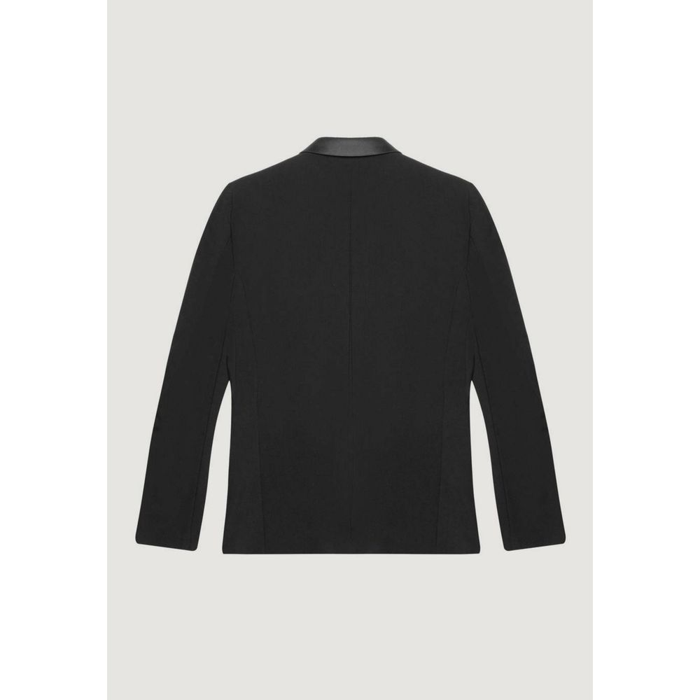 Antony Morato Men's Satin Polyester & Viscose Blazer - Black White
