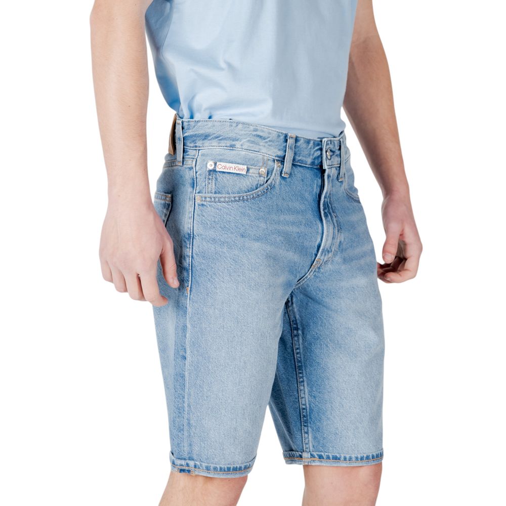 Calvin Klein Jeans Men's Relaxed-Fit Regular-Fit Cotton Bermuda Shorts - Blue