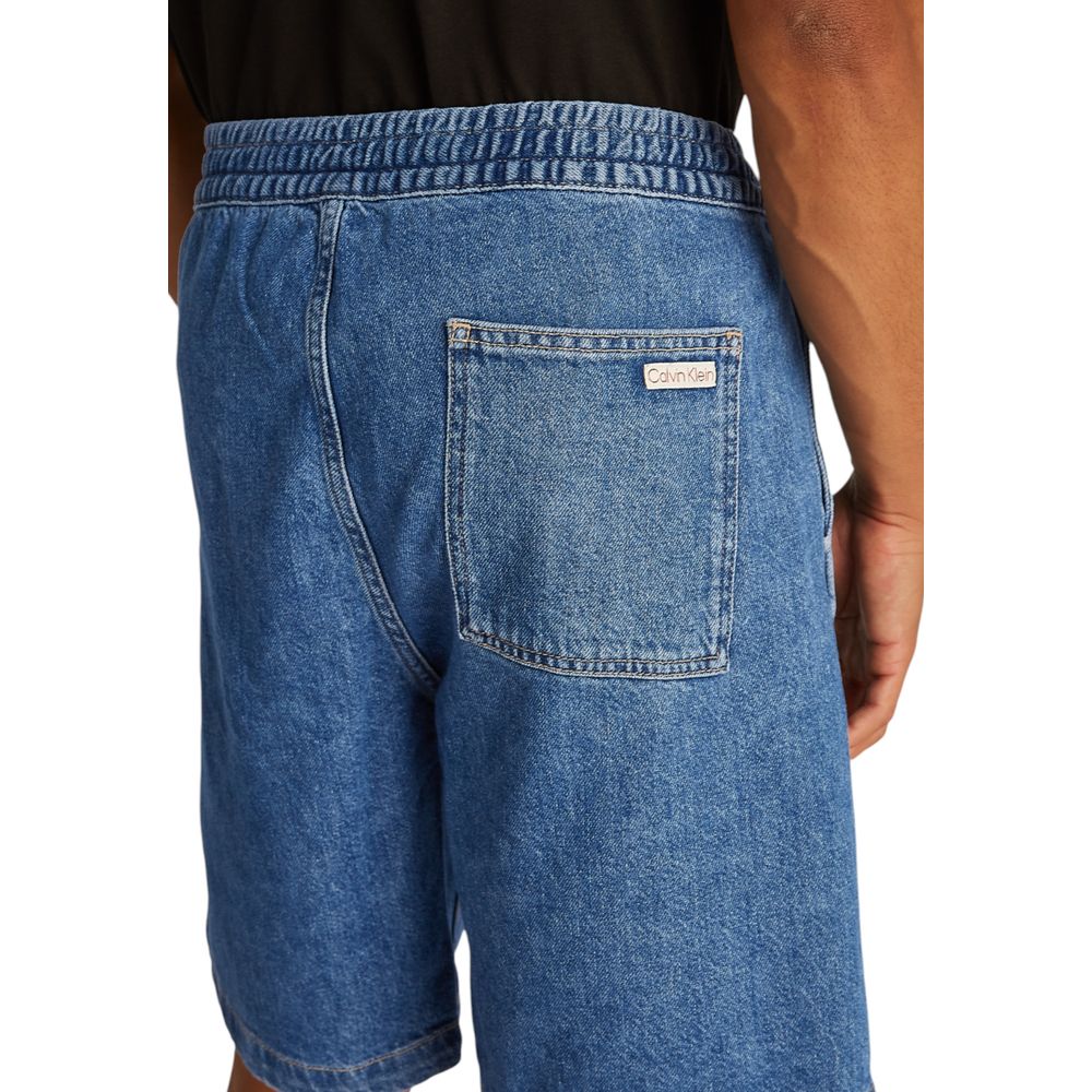 Calvin Klein Jeans Men's Relaxed-Fit Lyocell & Denim Cotton Bermuda Shorts - Blue