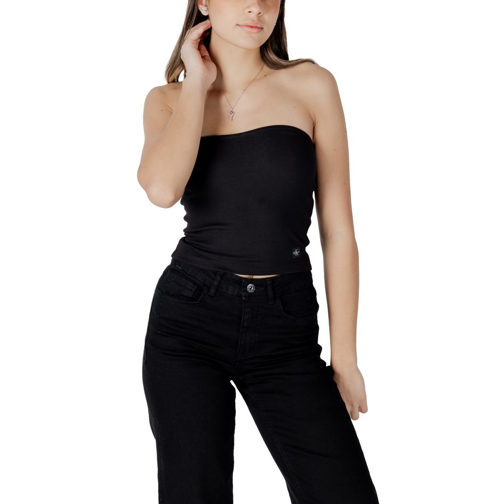 Calvin Klein Jeans Women's Stretch Cotton Activewear Top - Black