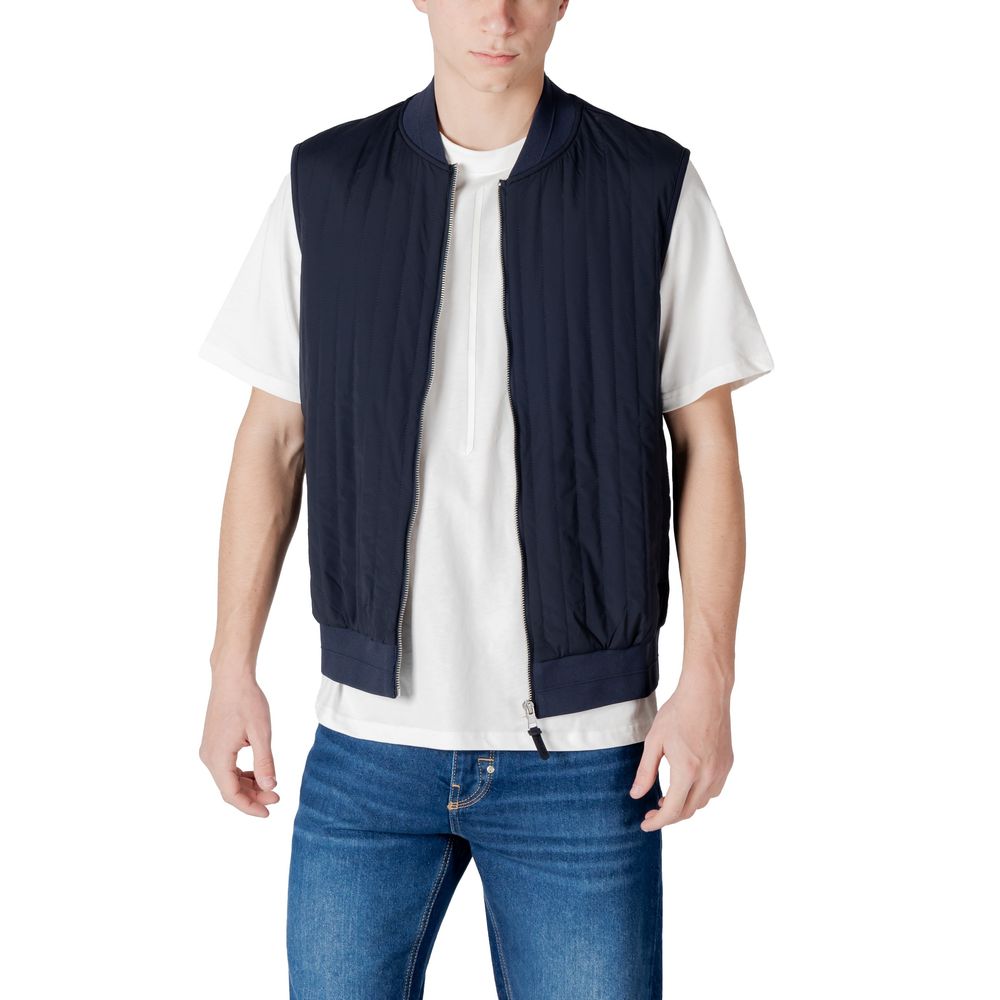 Antony Morato Men's Cotton Polyester Bomber Jacket - Blue