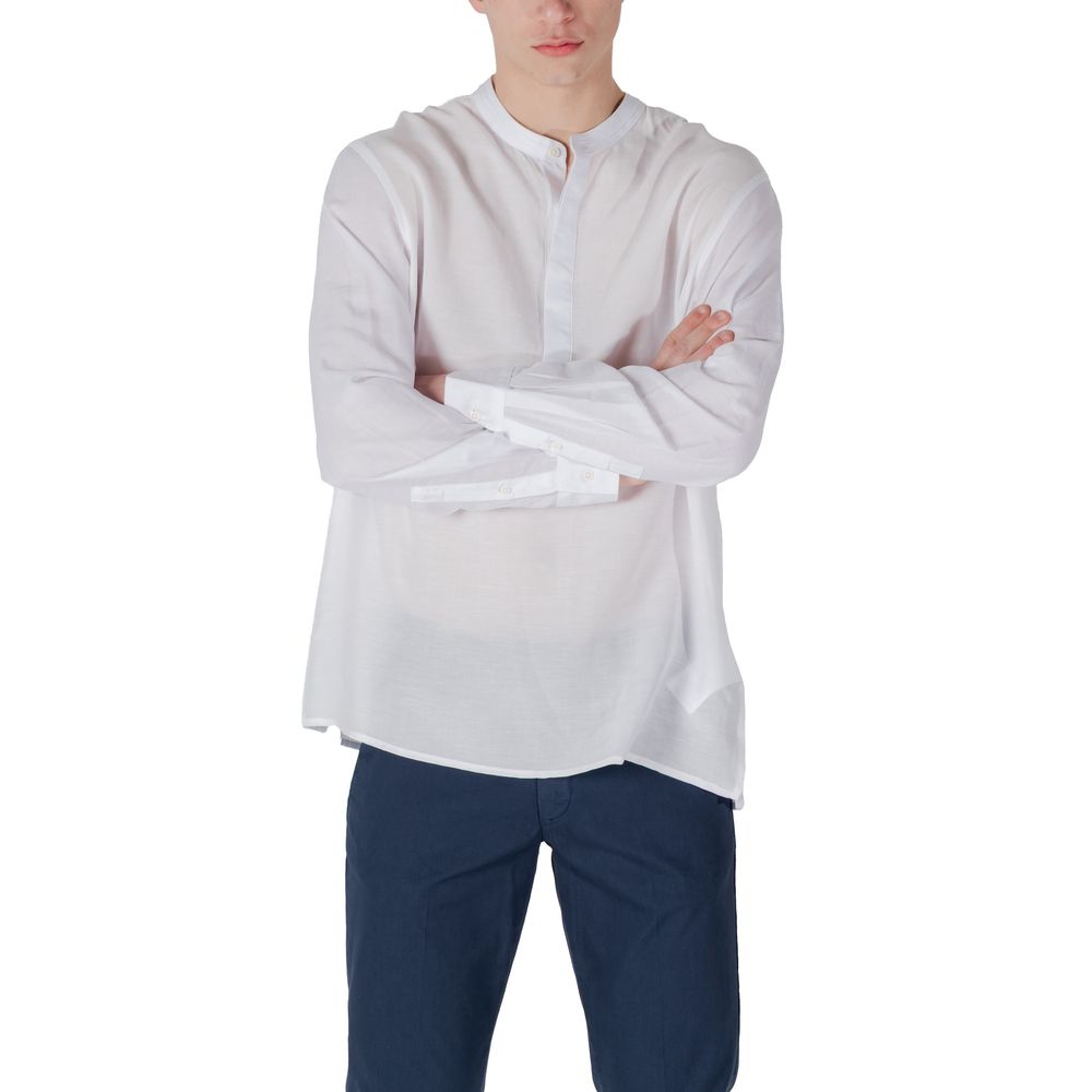 Antony Morato Men's Lightweight Long-Sleeve Linen & Lyocell Shirt - White