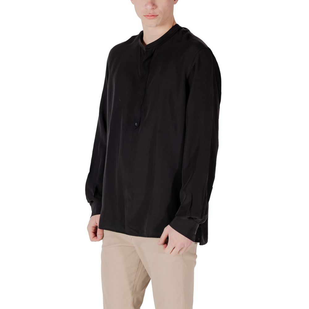 Shirt by Antony Morato for men in linen & lyocell black, featuring a nuanced and nuanced for a sophisticated finish.
