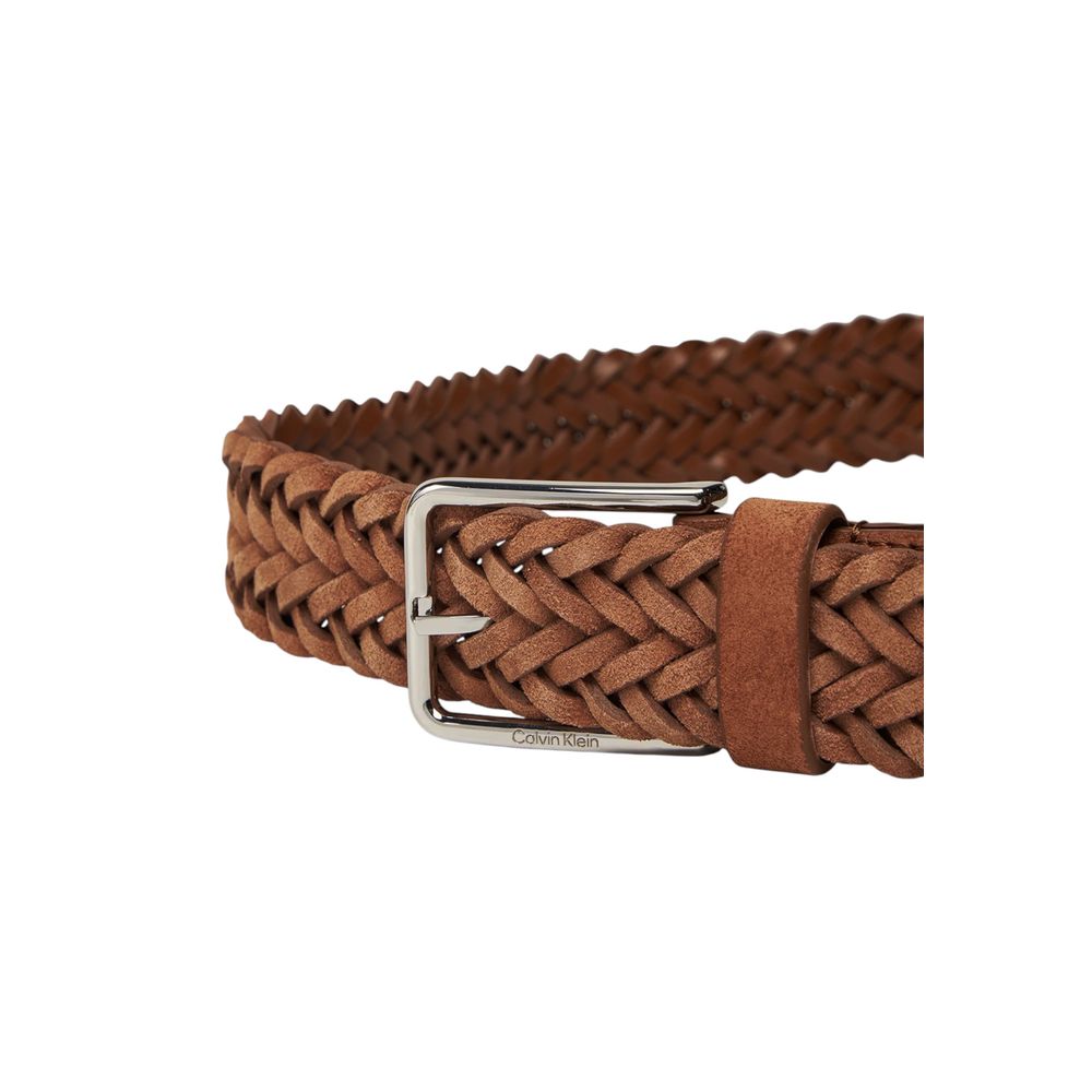 Calvin Klein Suede Leather Belt - Brown