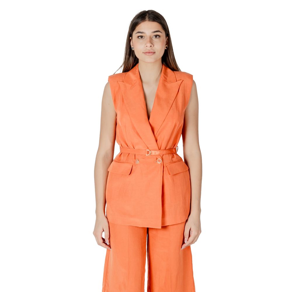 Liu Jo Women's Lightweight Double-Breasted Linen & Lyocell Vest - Orange
