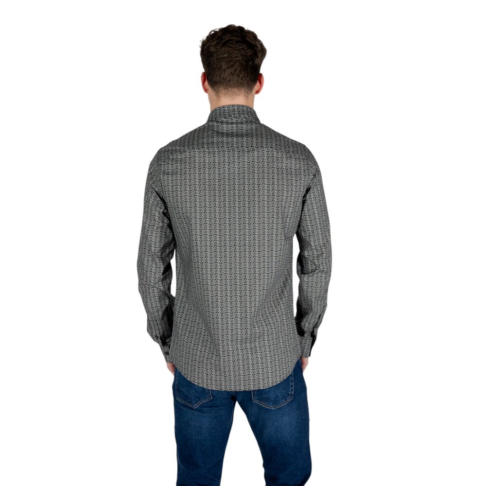 Armani Exchange Men's Long-Sleeve Stretch Cotton Shirt - Black